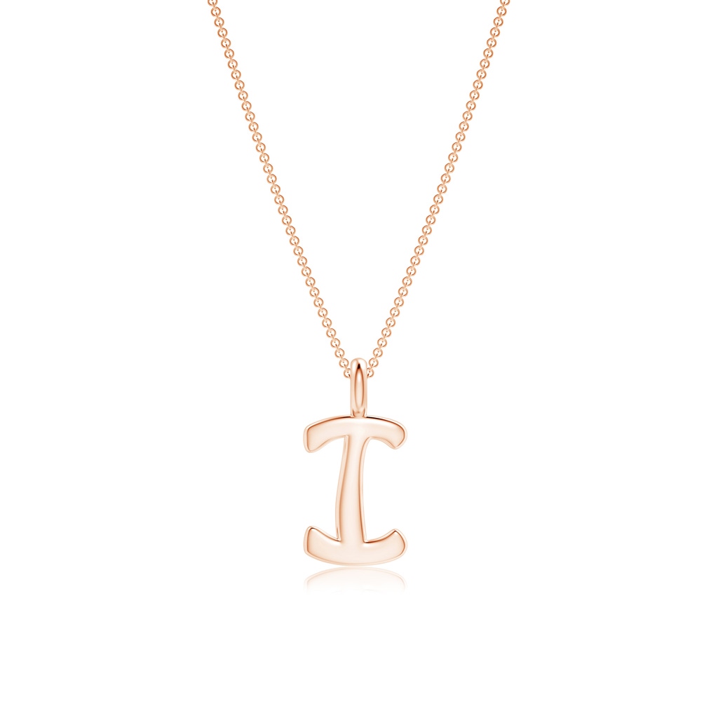 Capital "I" Initial Pendant in 9K Rose Gold