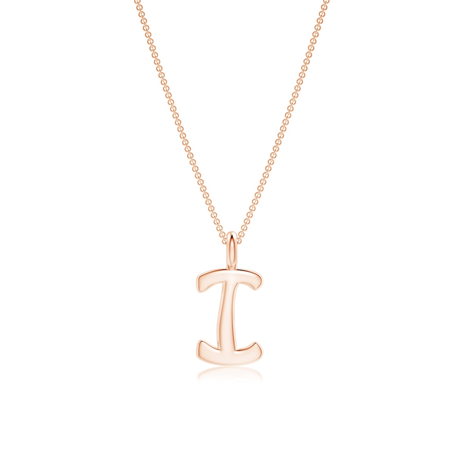 Capital "I" Initial Pendant in Rose Gold 