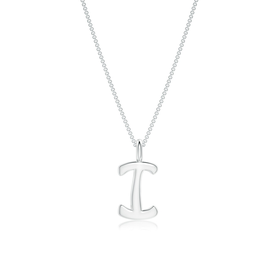 Capital "I" Initial Pendant in White Gold 