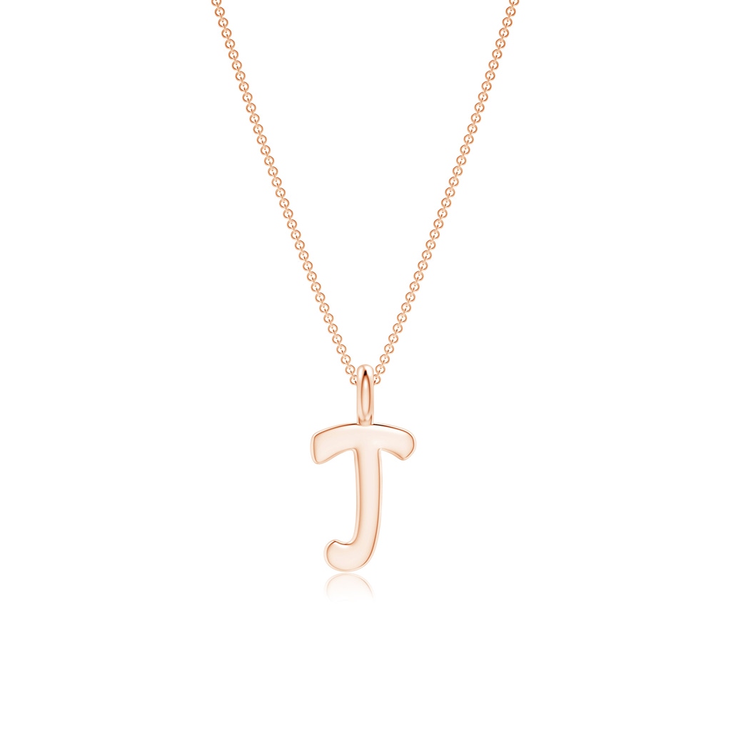 Capital "J" Initial Pendant in 9K Rose Gold