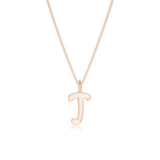 Capital "J" Initial Pendant in 9K Rose Gold