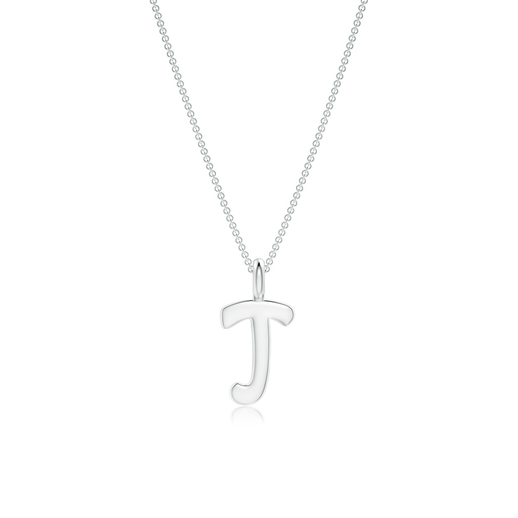Capital "J" Initial Pendant in White Gold