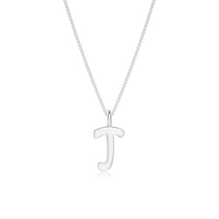 Capital "J" Initial Pendant in White Gold
