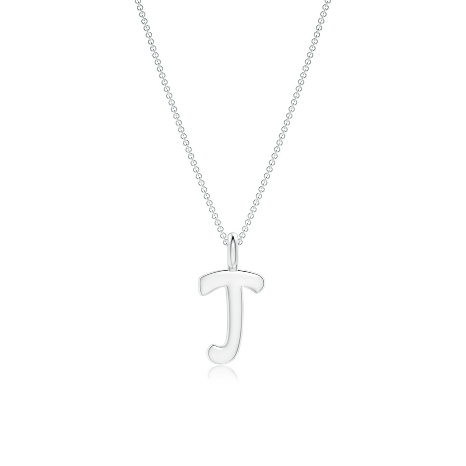 Capital "J" Initial Pendant in White Gold 