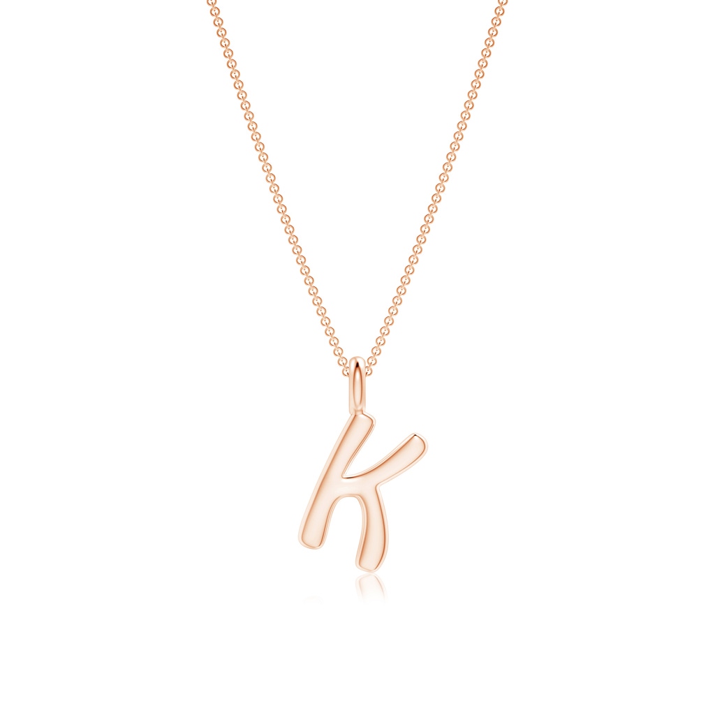 Capital "K" Initial Pendant in 9K Rose Gold