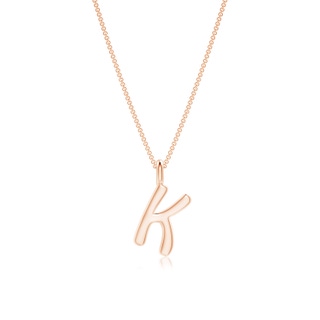 Capital "K" Initial Pendant in 9K Rose Gold