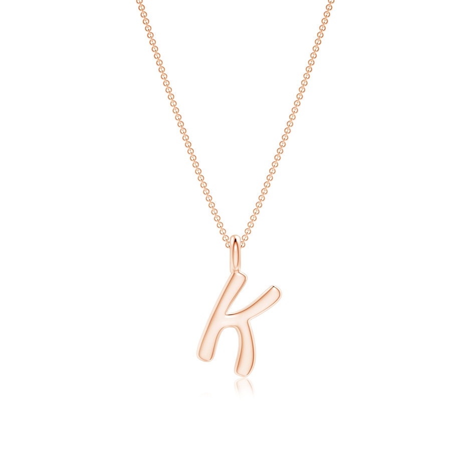 Capital "K" Initial Pendant in Rose Gold 