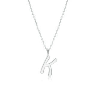 Capital "K" Initial Pendant in White Gold