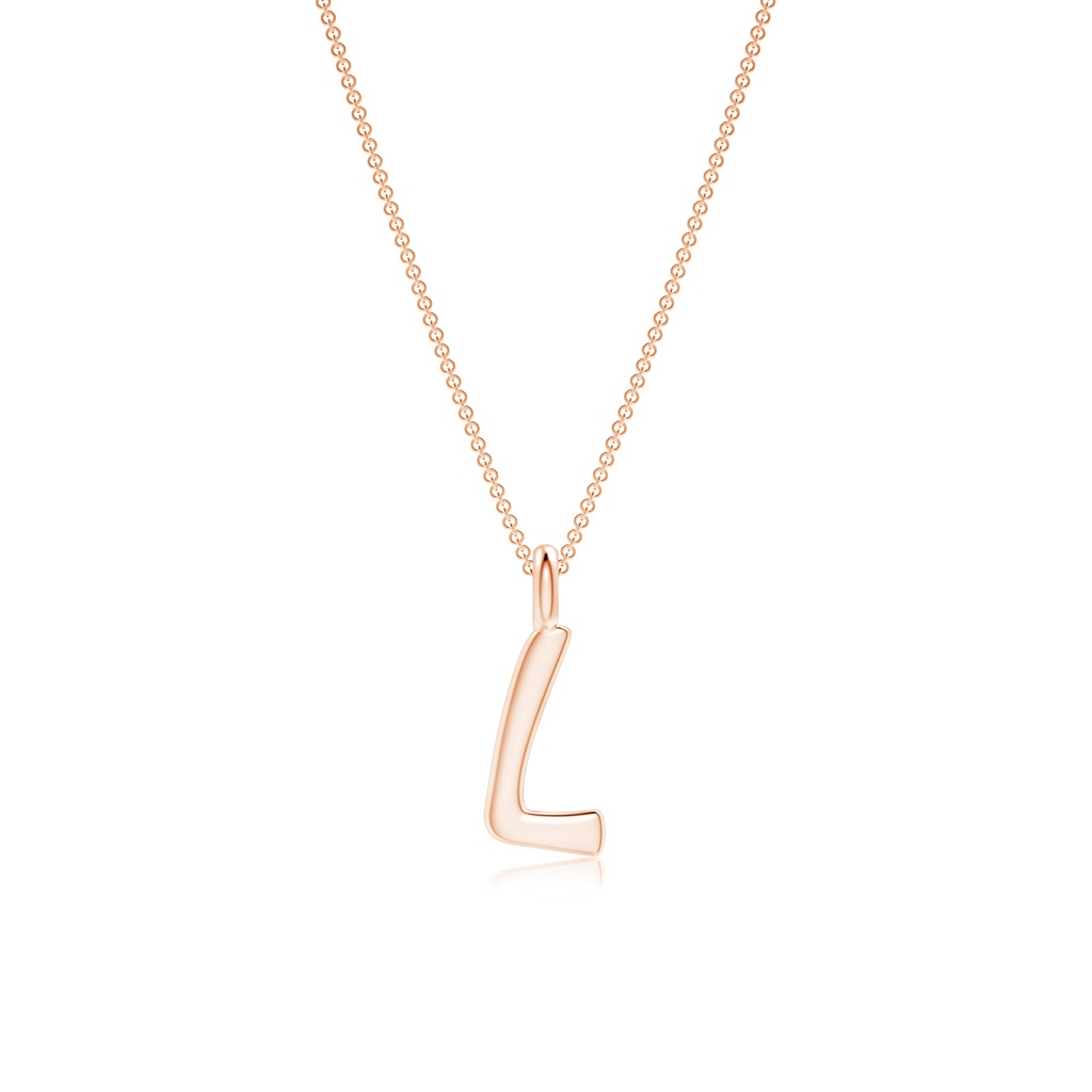 Capital "L" Initial Pendant in 9K Rose Gold