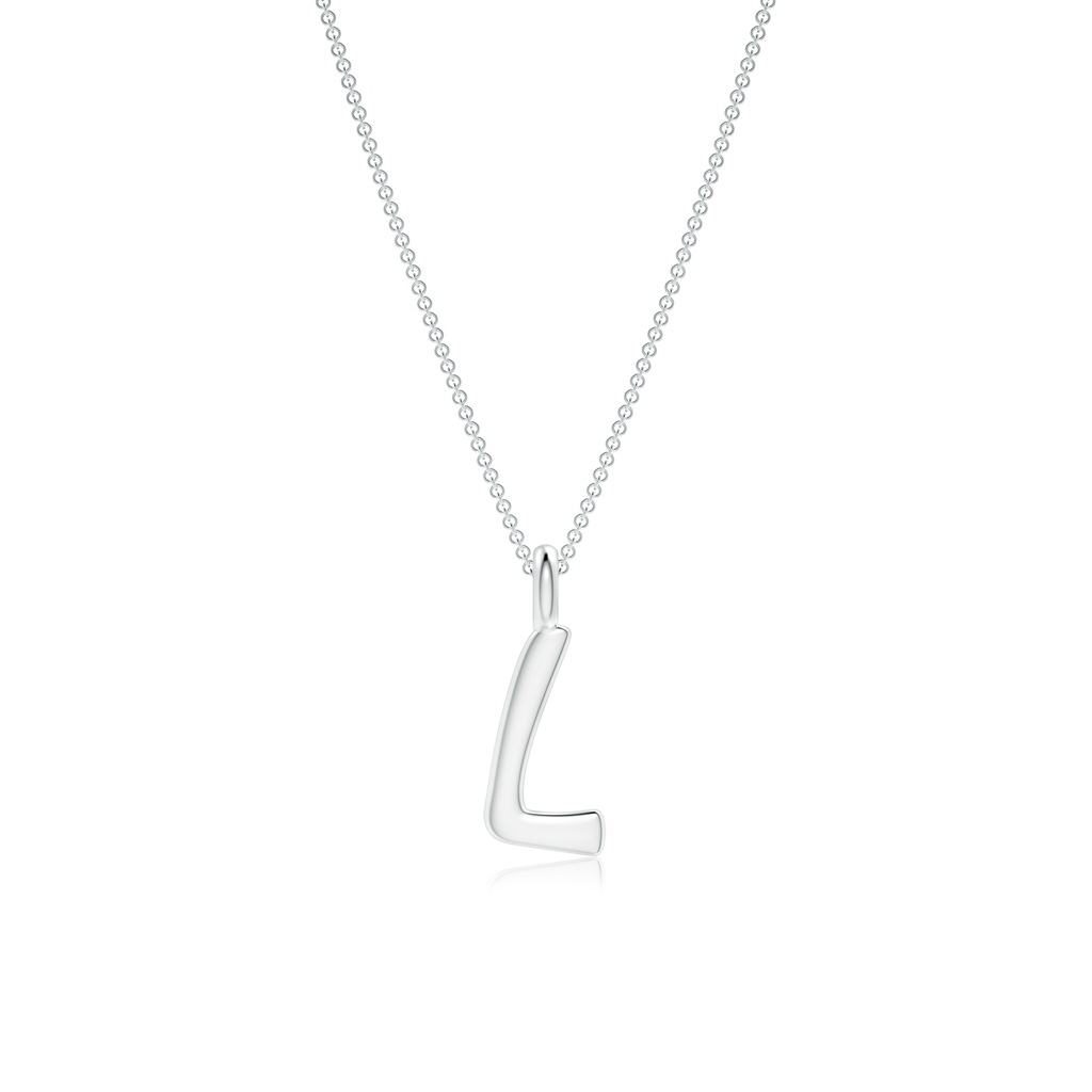 Capital "L" Initial Pendant in White Gold