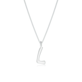 Capital "L" Initial Pendant in White Gold