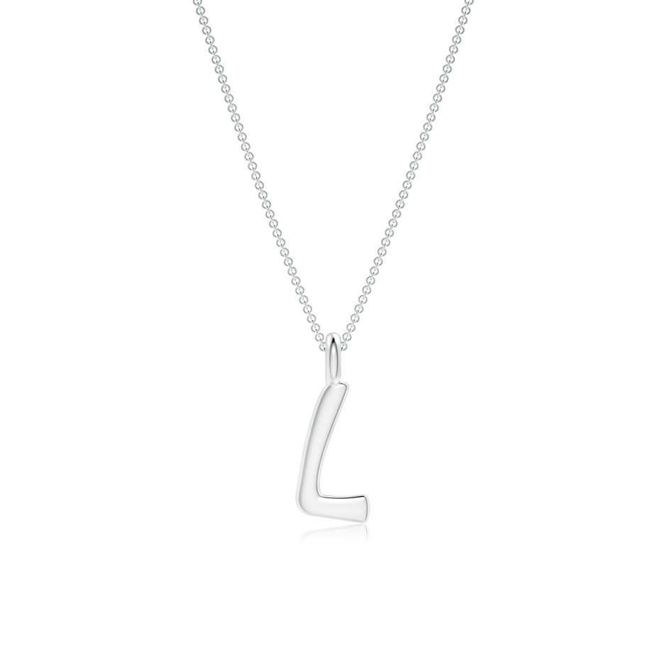 Capital "L" Initial Pendant in White Gold 