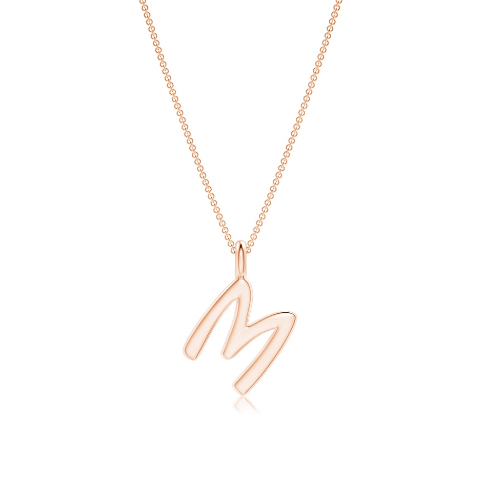 Capital "M" Initial Pendant in 10K Rose Gold 