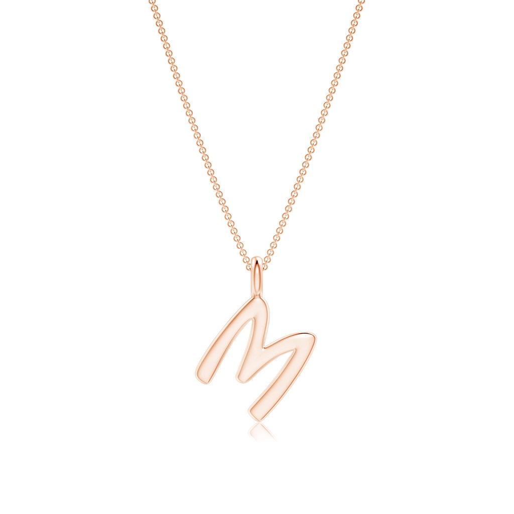 Capital "M" Initial Pendant in 9K Rose Gold