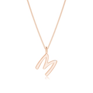 Capital "M" Initial Pendant in Rose Gold