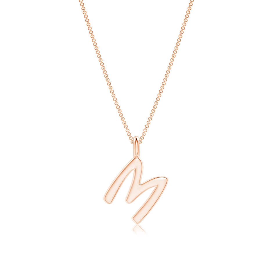 Capital "M" Initial Pendant in Rose Gold 