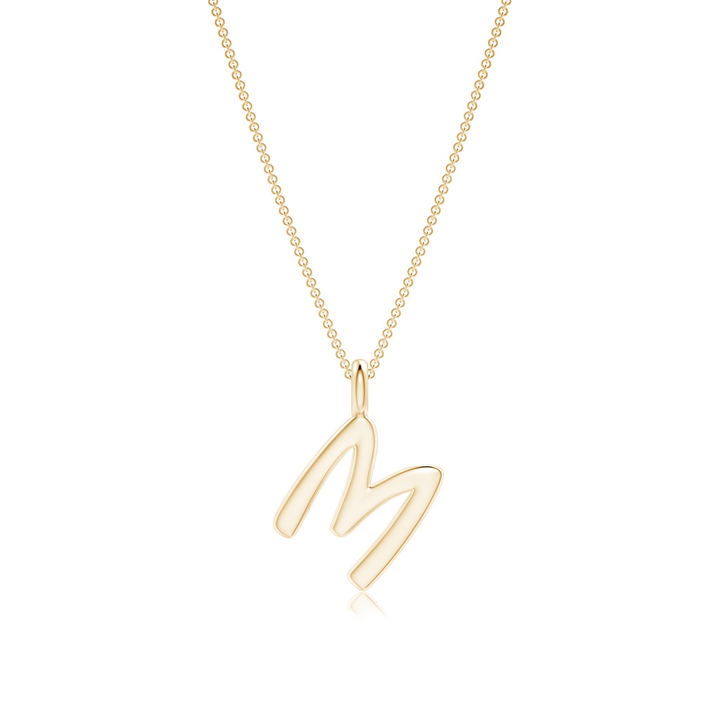 Capital "M" Initial Pendant in Yellow Gold