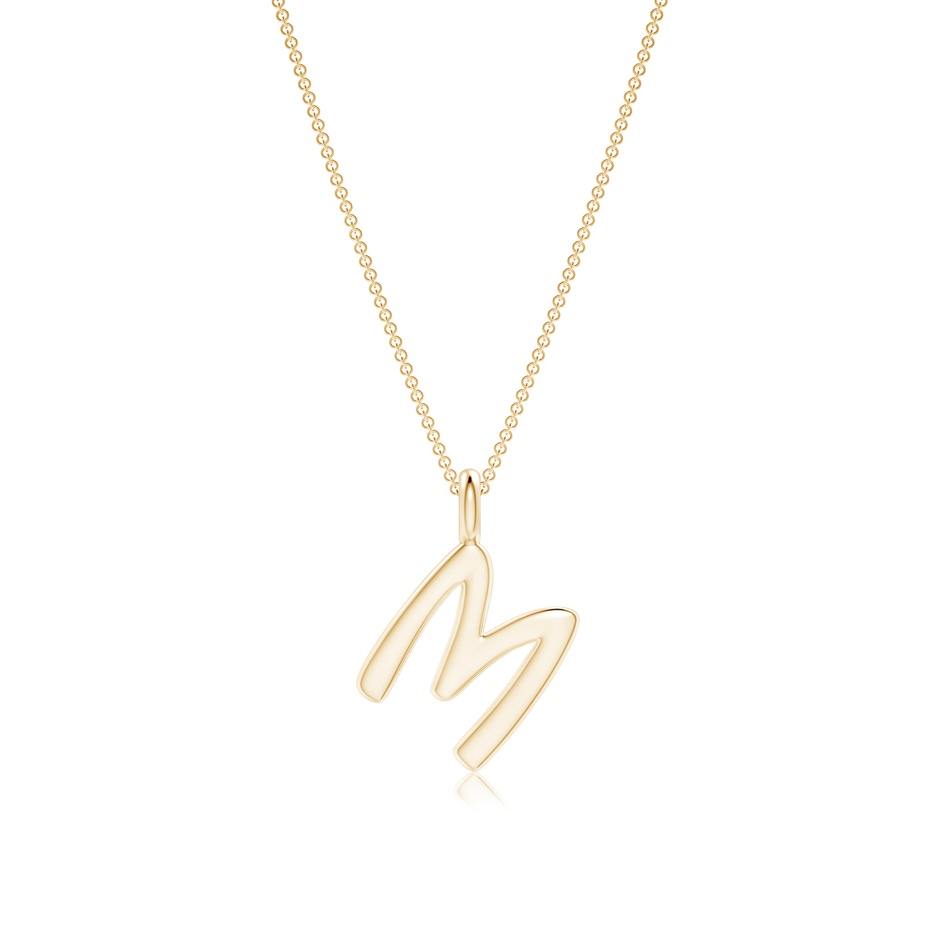 Capital "M" Initial Pendant in Yellow Gold 