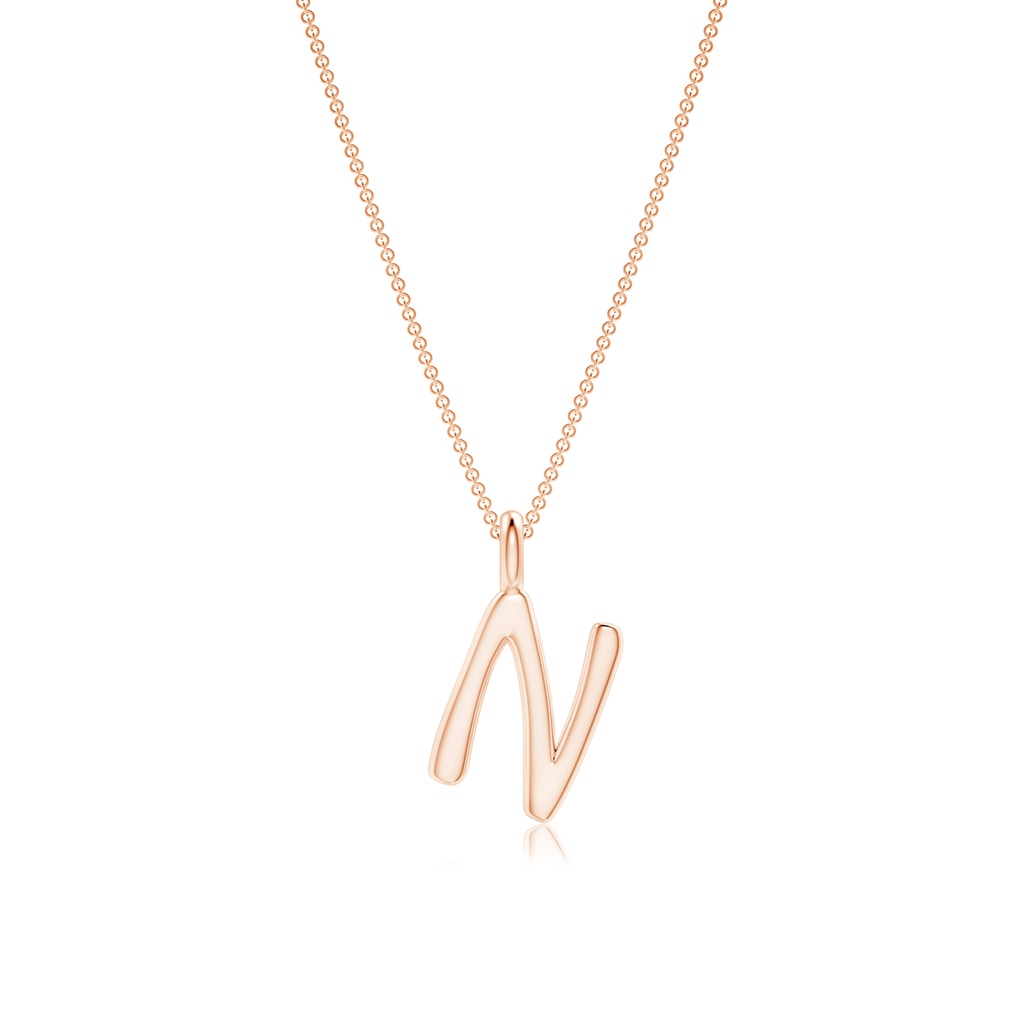 Capital "N" Initial Pendant in 9K Rose Gold