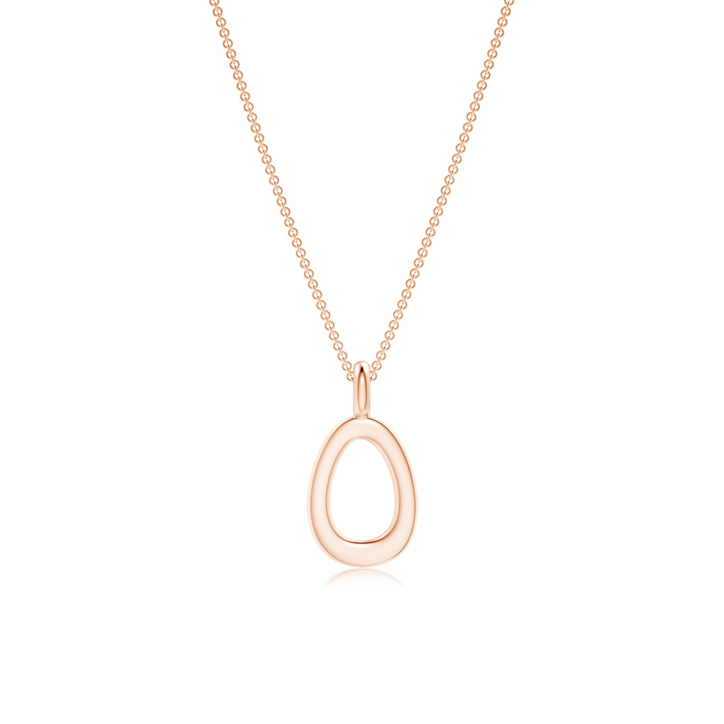 Capital "O" Initial Pendant in 9K Rose Gold