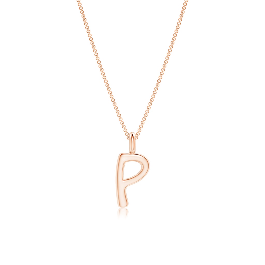 Capital "P" Initial Pendant in 9K Rose Gold