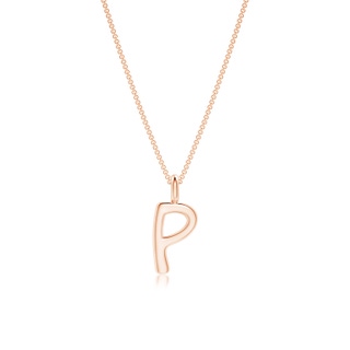 Capital "P" Initial Pendant in Rose Gold