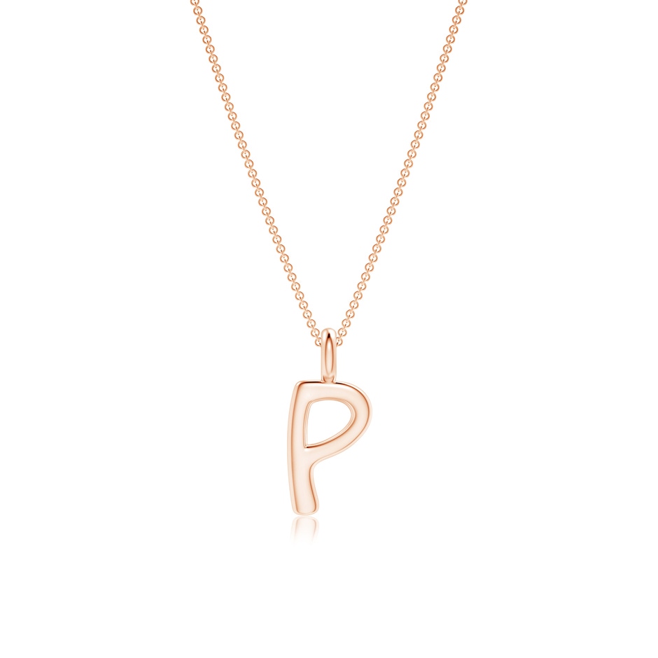 Capital "P" Initial Pendant in Rose Gold 