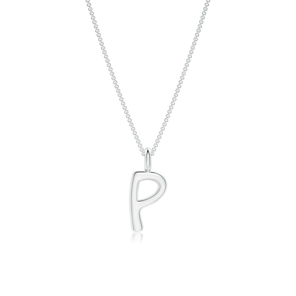 Capital "P" Initial Pendant in White Gold