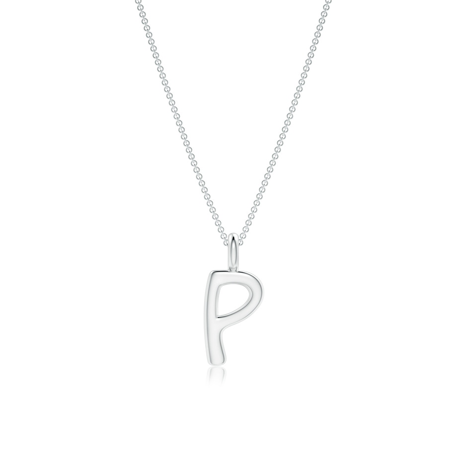 Capital "P" Initial Pendant in White Gold 