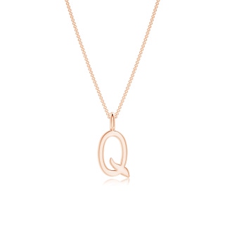 Capital "Q" Initial Pendant in 9K Rose Gold