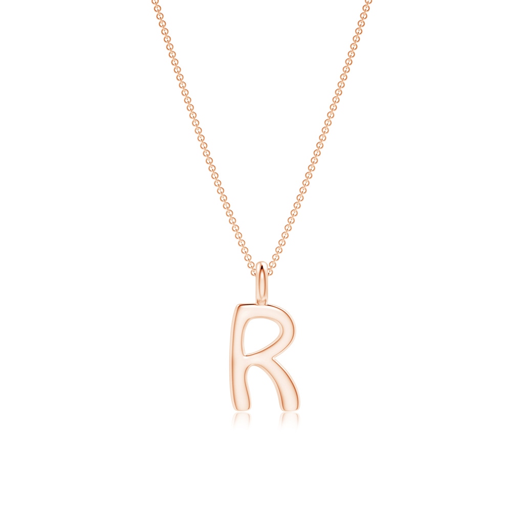 Capital "R" Initial Pendant in 9K Rose Gold