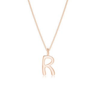 Capital "R" Initial Pendant in 9K Rose Gold