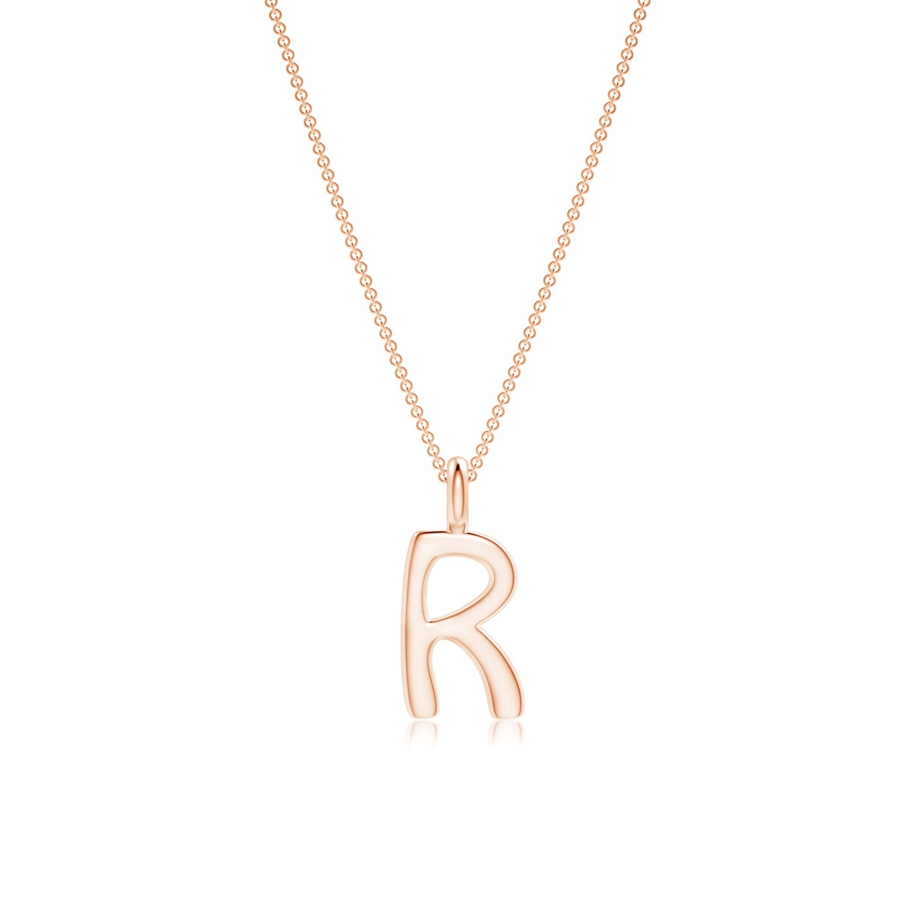 Capital "R" Initial Pendant in Rose Gold