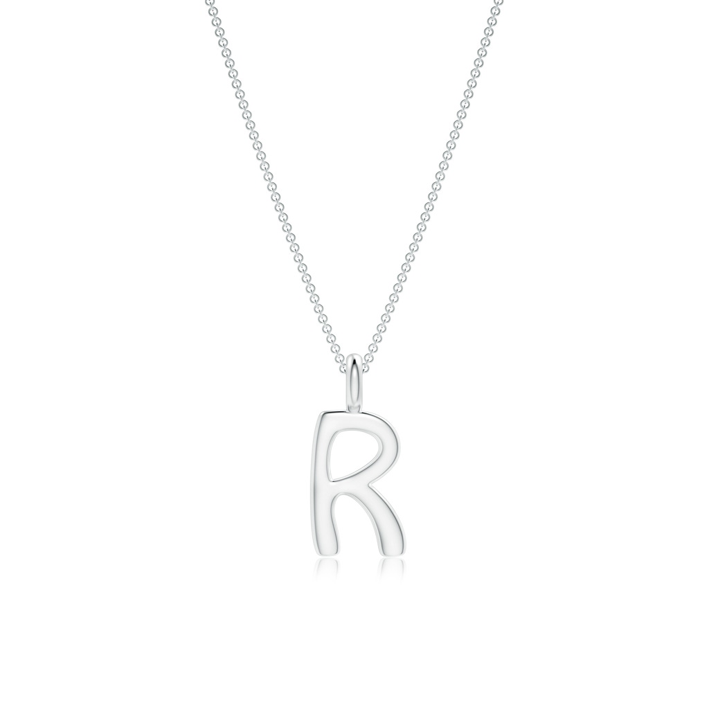 Capital "R" Initial Pendant in White Gold