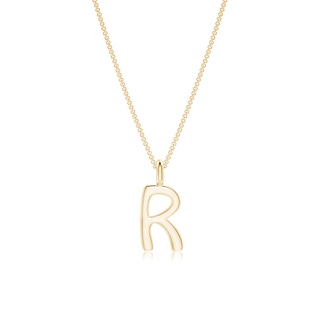 Capital "R" Initial Pendant in Yellow Gold