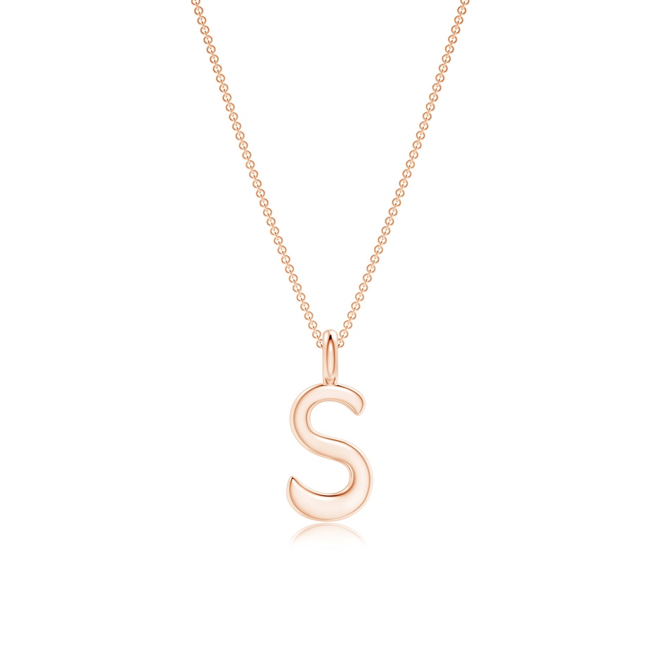 Capital "S" Initial Pendant in 9K Rose Gold 