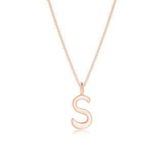 Capital "S" Initial Pendant in Rose Gold