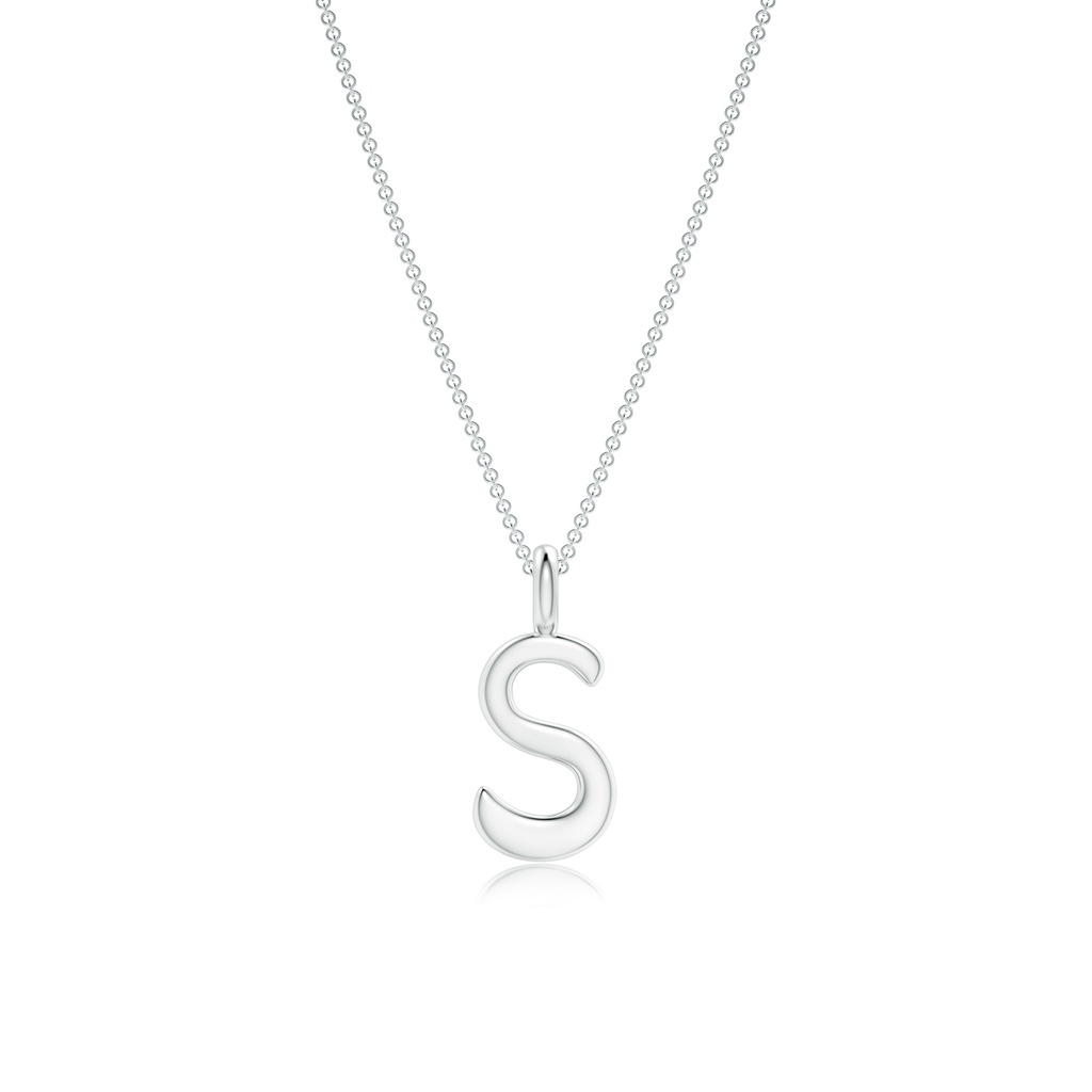 Capital "S" Initial Pendant in White Gold