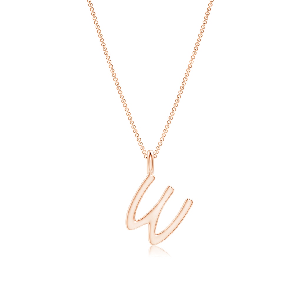 Capital "W" Initial Pendant in 9K Rose Gold