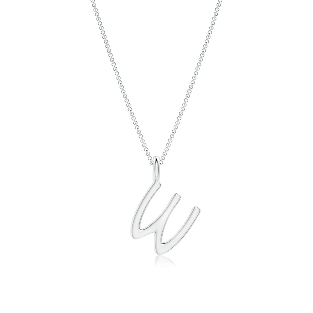 Capital "W" Initial Pendant in White Gold