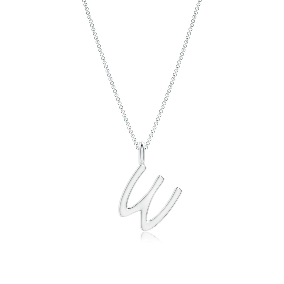 Capital "W" Initial Pendant in White Gold 