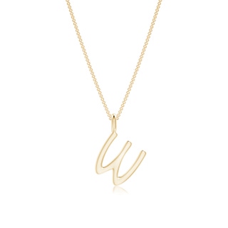 Capital "W" Initial Pendant in Yellow Gold