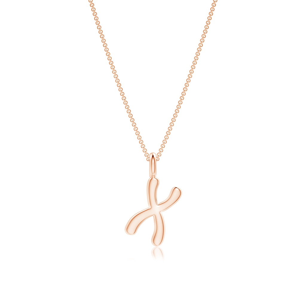 Capital "X" Initial Pendant in 9K Rose Gold