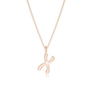 Capital "X" Initial Pendant in Rose Gold