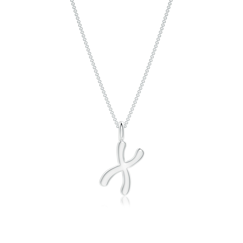 Capital "X" Initial Pendant in White Gold