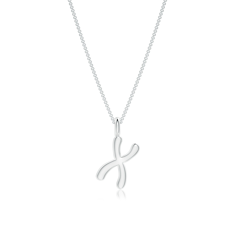 Capital "X" Initial Pendant in White Gold 