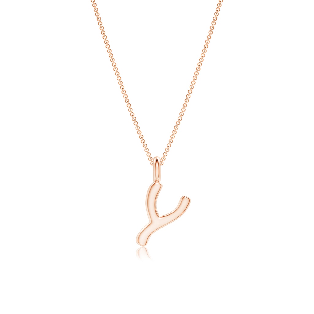 Capital "Y" Initial Pendant in 9K Rose Gold