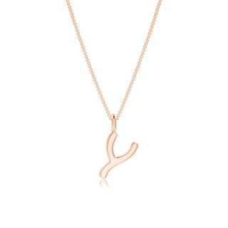 Capital "Y" Initial Pendant in 9K Rose Gold