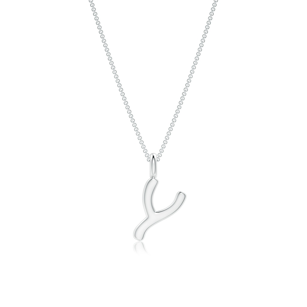 Capital "Y" Initial Pendant in White Gold