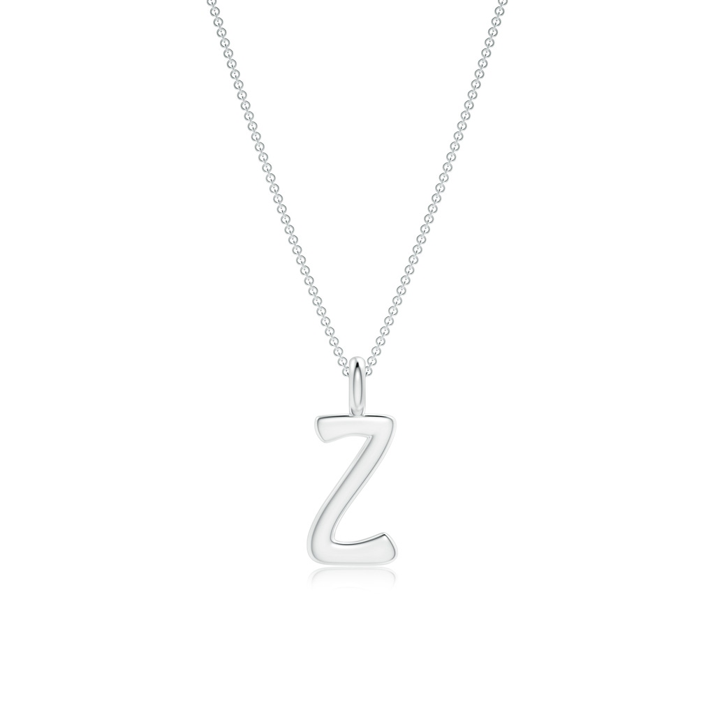 Capital "Z" Initial Pendant in White Gold
